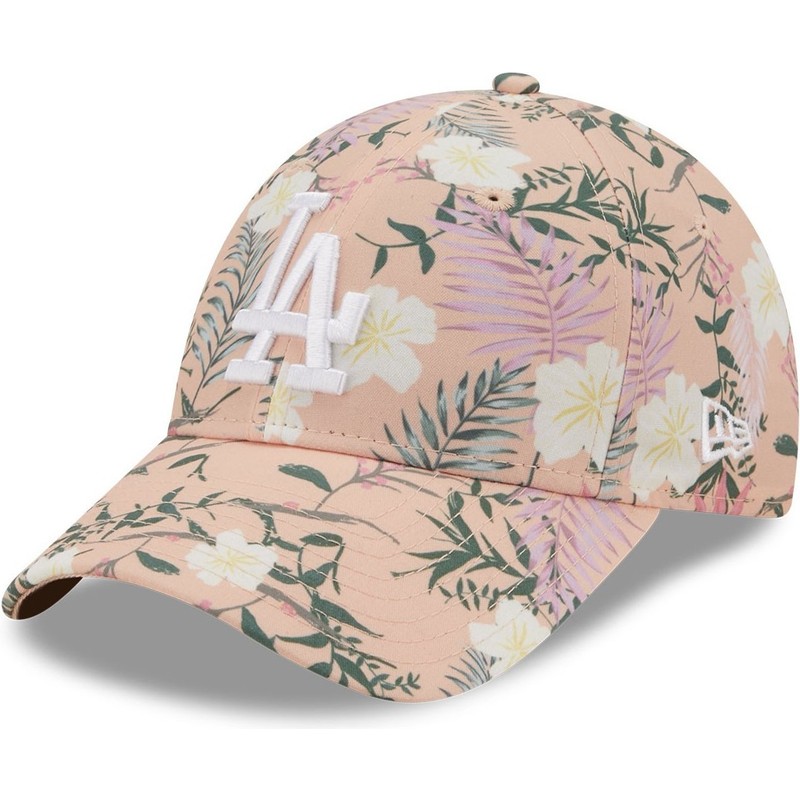 pink brim dodgers hat