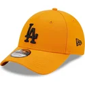 casquette-courbee-orange-ajustable-avec-logo-noir-9forty-league-essential-los-angeles-dodgers-mlb-new-era