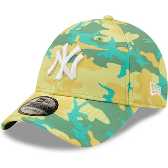 New Era Curved Brim 9FORTY Camo Pack New York Yankees MLB Green Adjustable Cap