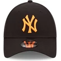 new-era-curved-brim-orange-logo-9forty-neon-pack-new-york-yankees-mlb-black-adjustable-cap