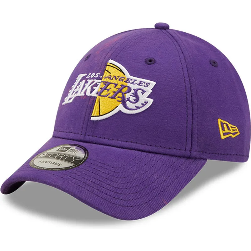 cappellino-con-visiera-curva-viola-regolabile-9forty-washed-pack-split-logo-dei-los-angeles-lakers-nba-di-new-era