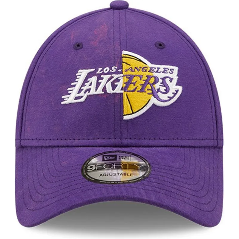cappellino-con-visiera-curva-viola-regolabile-9forty-washed-pack-split-logo-dei-los-angeles-lakers-nba-di-new-era