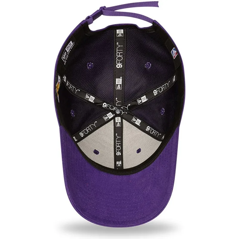violette-gebogene-verstellbare-kappe-9forty-washed-pack-split-logo-der-los-angeles-lakers-nba-von-new-era