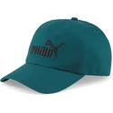 casquette-courbee-verte-ajustable-avec-logo-noir-essentials-puma