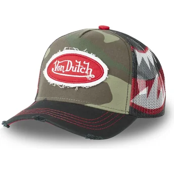 Von Dutch CAS1 WAR Camouflage und schwarze Trucker-Kappe