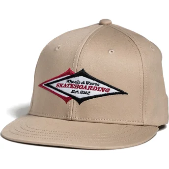 Șepci plată bej snapback Skateboarding WW24 de Wheels And Waves