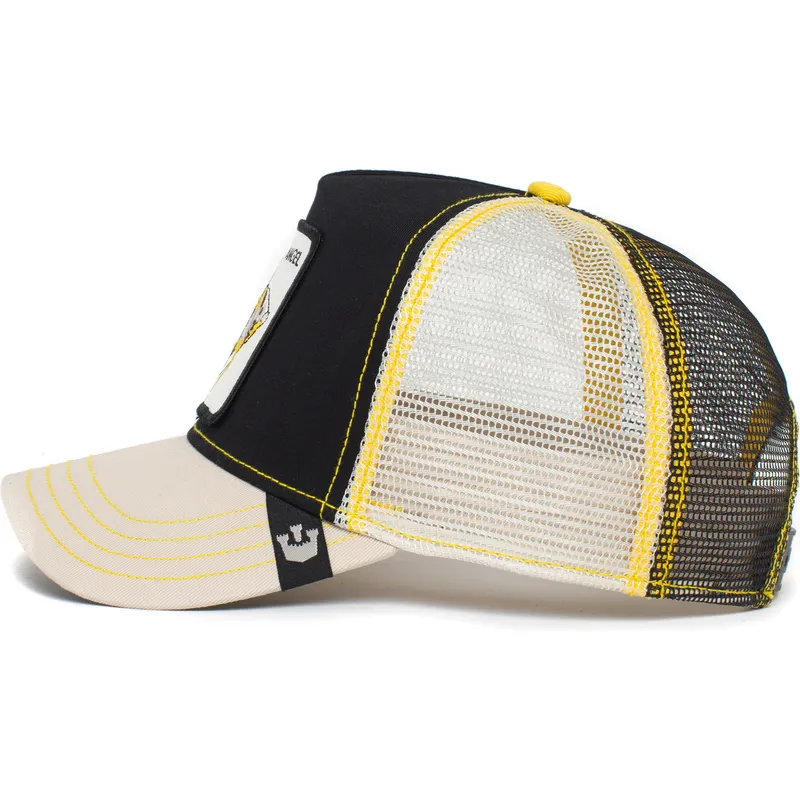 schwarze-und-graue-trucker-kappe-mit-engelsfisch-angel-sick-lid-the-farm-von-goorin-bros