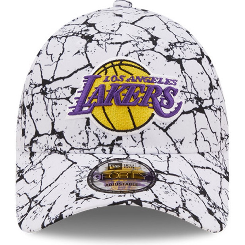 new-era-curved-brim-9forty-marble-los-angeles-lakers-nba-white-adjustable-cap