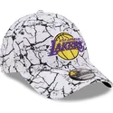 epci-curbata-alb-reglabila-9forty-marble-de-los-angeles-lakers-nba-de-new-era