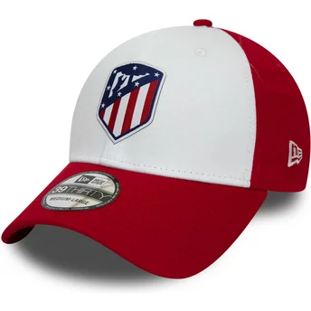 New Era Curved Brim 39THIRTY Contrast Atlético de Madrid LFP White and Red Fitted Cap