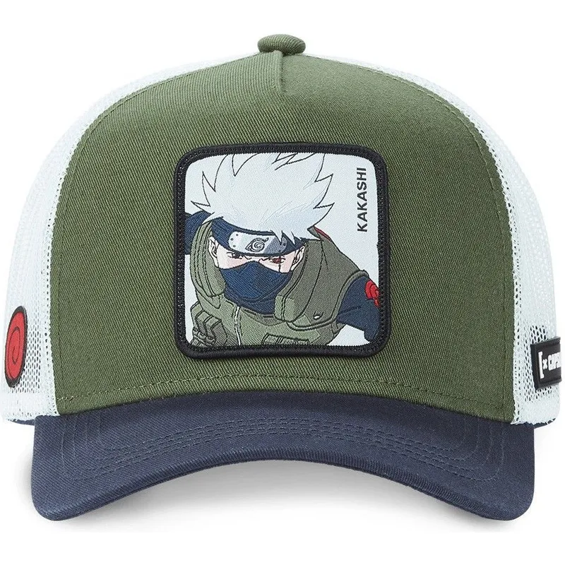 trucker-cap-grun-weiss-und-marineblau-kakashi-hatake-kak1-naruto-von-capslab