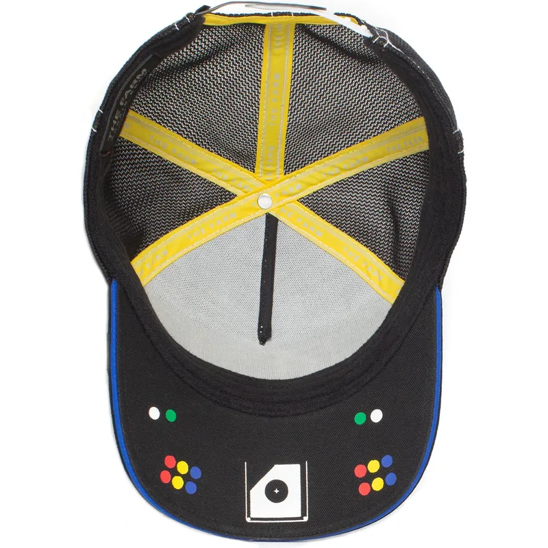 schwarze-und-blaue-trucker-kappe-big-mouth-puck-yeah-the-farm-von-goorin-bros