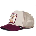 gorra-trucker-beige-y-granate-perro-chihuahua-fierce-yo-quiero-the-farm-de-goorin-bros