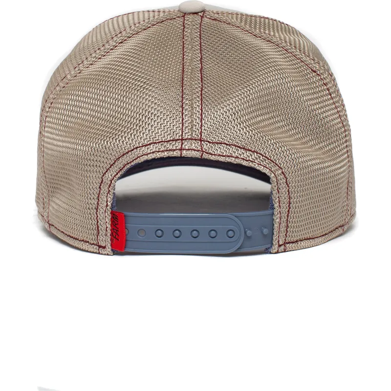 gorra-trucker-beige-y-granate-perro-chihuahua-fierce-yo-quiero-the-farm-de-goorin-bros