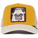 casquette-trucker-jaune-chien-pug-sleepy-nap-life-the-farm-goorin-bros