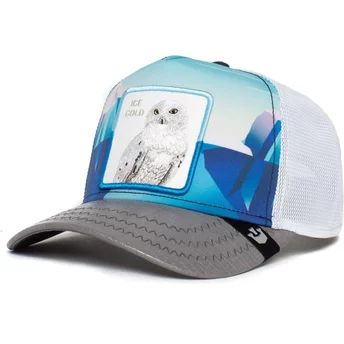 Goorin Bros. Snowy Owl Ice Cold Geometric Iceberg The Farm Blue and Grey Trucker Hat
