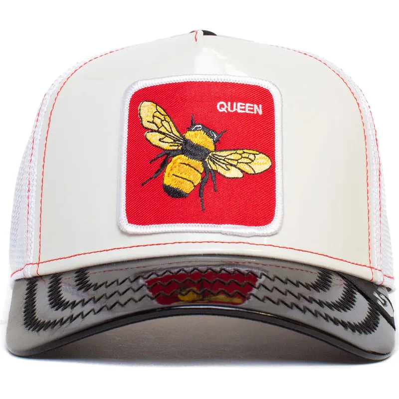 epci-curbata-alb-snapback-the-red-queen-patent-leather-the-farm-de-goorin-bros