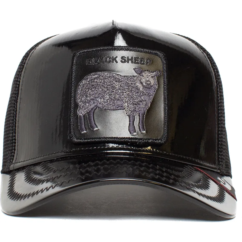 epci-curbata-negru-snapback-black-sheep-big-black-patent-leather-the-farm-de-goorin-bros