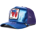 casquette-trucker-bleue-et-violette-poisson-combattant-siamois-fighter-blue-light-metallic-the-farm-goorin-bros