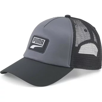 Puma Logo Black Snapback Trucker Hat