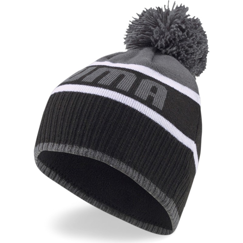 puma-black-and-grey-beanie-with-pompom