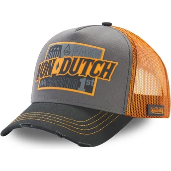 casquette-trucker-grise-et-orange-fast-racing-arac-gre-von-dutch