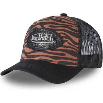 Gorra trucker marrón y negra ZEBR C de Von Dutch