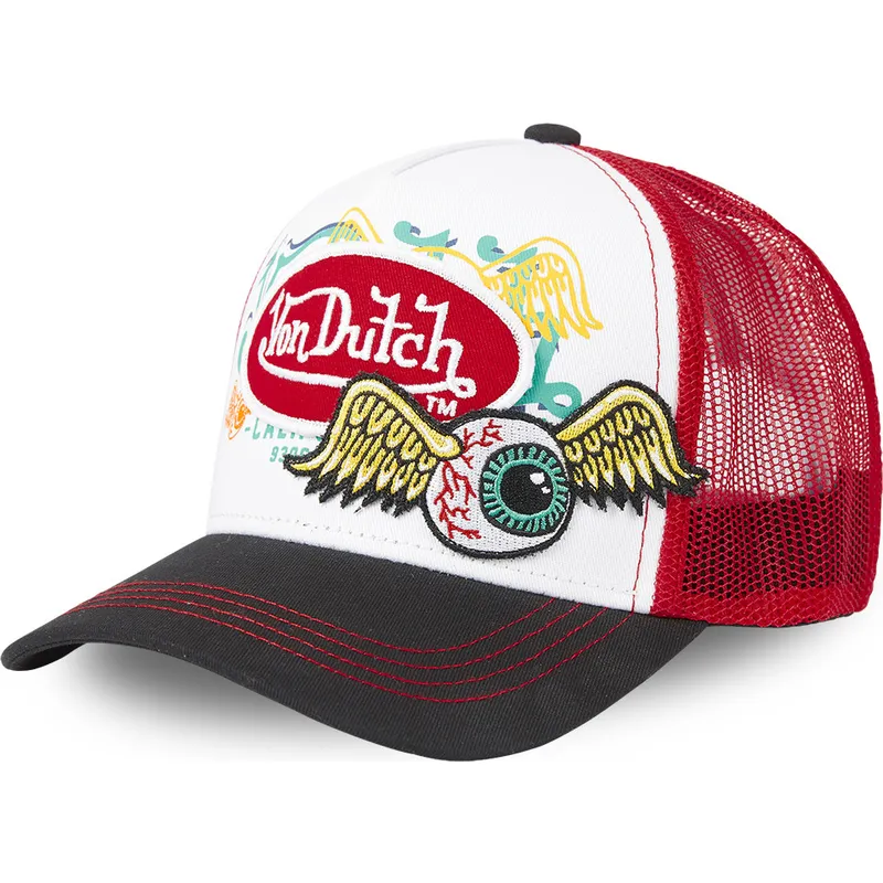 cappellino-trucker-bianco-rosso-e-nero-pat-red-di-von-dutch