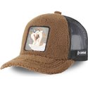 capslab-tasmanian-devil-fur1-taz2-looney-tunes-brown-shearling-trucker-hat