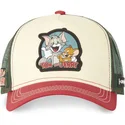 capslab-tom-och-jerry-tj2-looney-tunes-beige-gron-och-rod-truckerkeps