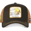cappellino-trucker-nero-e-marrone-speedy-gonzales-spe3-looney-tunes-di-capslab