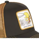 cappellino-trucker-nero-e-marrone-speedy-gonzales-spe3-looney-tunes-di-capslab