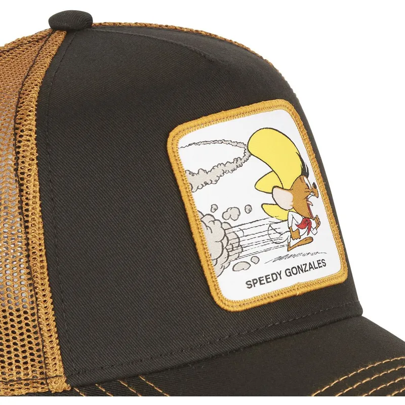 cappellino-trucker-nero-e-marrone-speedy-gonzales-spe3-looney-tunes-di-capslab