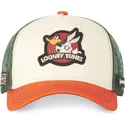 gorra-trucker-beige-verde-y-naranja-bugs-bunny-y-pato-lucas-lo2-looney-tunes-de-capslab