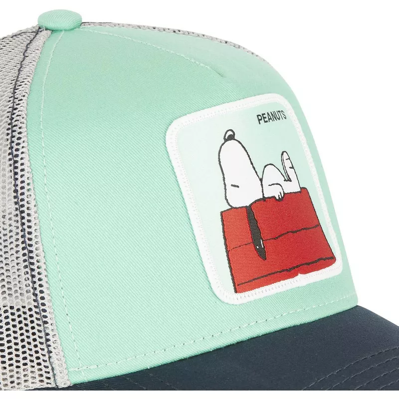 capslab-snoopy-pe2-peanuts-green-grey-and-navy-blue-trucker-hat