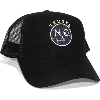 Șepci curbată camionagiu negru snapback Trusts No.1 Suede Black Gold de The No.1 Face