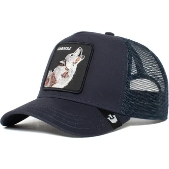 Granatowa czapka trucker z wilkiem Wolf od Goorin Bros.