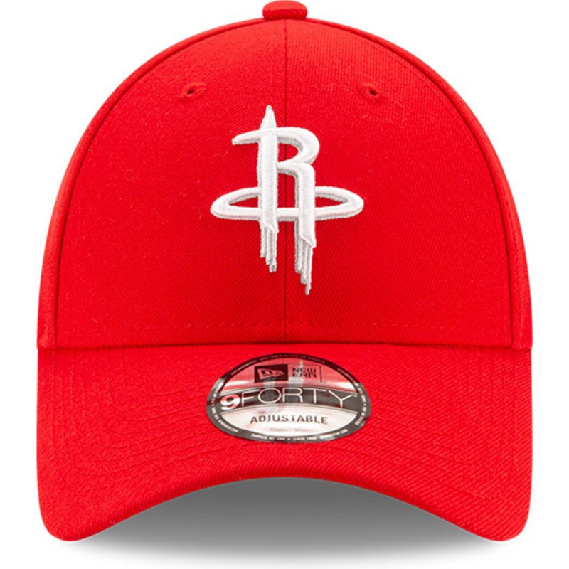 new-era-curved-brim-9forty-the-league-houston-rockets-nba-red-adjustable-cap