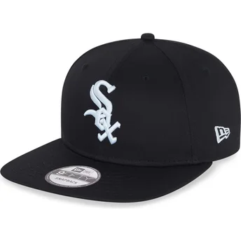 Cappellino piatto nero snapback 9FIFTY Essential dei Chicago White Sox MLB di New Era