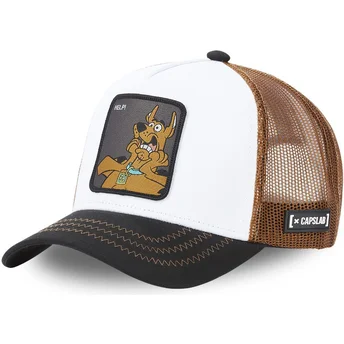 Cappellino trucker bianco, marrone e nero Scooby-Doo Help! REL Scooby-Doo di Capslab