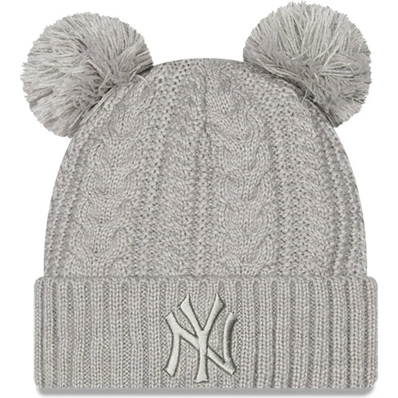 caciuli-pompon-gri-cuff-double-de-new-york-yankees-mlb-de-new-era