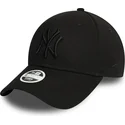 new-era-new-york-yankees-mlb-9forty-essential-svart-justerbar-bojd-keps-med-svart-logotyp-for-dam
