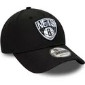 casquette-courbee-noire-ajustable-9forty-print-infill-brooklyn-nets-nba-new-era