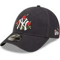 epci-curbata-bleumarin-reglabila-9forty-flower-de-new-york-yankees-mlb-de-new-era