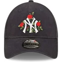 epci-curbata-bleumarin-reglabila-9forty-flower-de-new-york-yankees-mlb-de-new-era