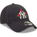 epci-curbata-bleumarin-reglabila-9forty-flower-de-new-york-yankees-mlb-de-new-era