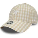 epci-curbata-bej-reglabila-9forty-gingham-de-new-york-yankees-mlb-de-new-era