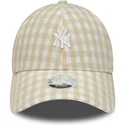 epci-curbata-bej-reglabila-9forty-gingham-de-new-york-yankees-mlb-de-new-era