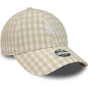 epci-curbata-bej-reglabila-9forty-gingham-de-new-york-yankees-mlb-de-new-era