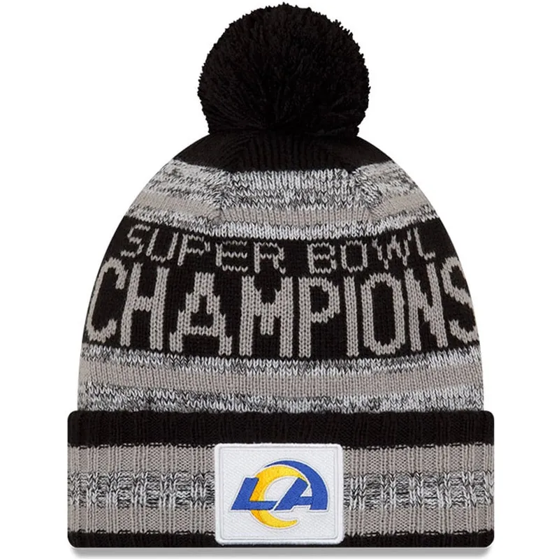 caciuli-pompon-negru-parade-knit-super-bowl-champions-lvi-2022-de-los-angeles-rams-nfl-de-new-era